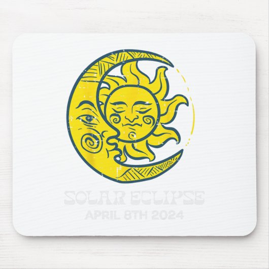 Moon Sun Solar Eclipse 2024 Totaliteit April 8 Vro Muismat (Voorkant)