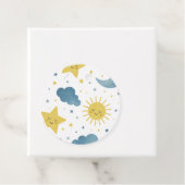 Moon, Sun & Stars Celestial Baby shower Bedankjes Labels (In situ)