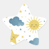 Moon, Sun & Stars Celestial Baby shower Ster Sticker (Voorkant)