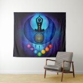 Moon & Sun Woman Chakra Tapestry - 59bl Wandkleed (In Situ (horizontaal))