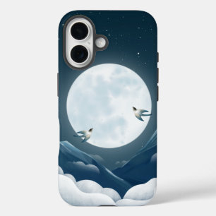Moon & Swallow Night Telefoonhoesje iPhone 16 Hoesje