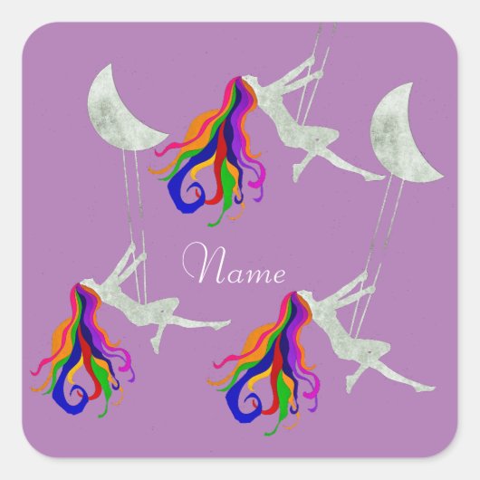 Moon Swinging Redhead Thunder_Cove Vierkante Sticker (Voorkant)