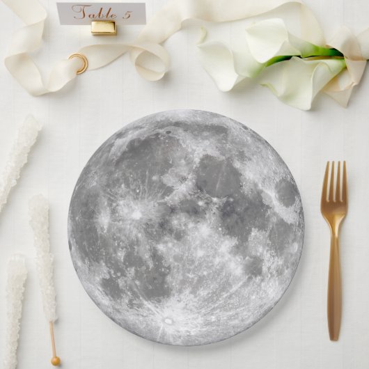 Moon Tableware from Celestial Collection  Papieren Bordje (Huwelijk)