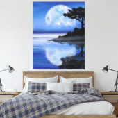 Moon Tales - Waterverf Canvas Afdruk (Insitu (Slaapkamer))