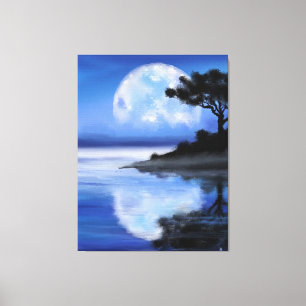 Moon Tales - Waterverf Canvas Afdruk