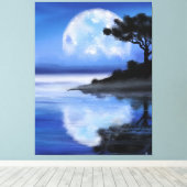 Moon Tales - Waterverf Canvas Afdruk (Insitu (Houten vloer))