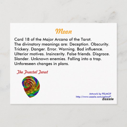 Moon Tarot Card Briefkaart (Achterkant)