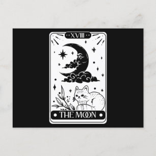 Moon Tarot-kaart en schattige kat Briefkaart
