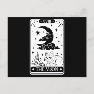 Moon Tarot-kaart en schattige kat Briefkaart