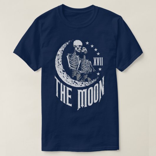 Moon Tarot Kaart Skeleton Couple  Gothic Ast T-shirt (Design voorkant)