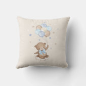 Moon Teddy Bear Blue Balloons Baby Boy Nursery Kussen (Achterkant)
