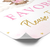 Moon Teddy Bear Roze Gouden Ballonnen Favors teken Poster (Hoek)