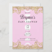 Moon Temple Pink & Gold  Baby shower Kaart (Voorkant)