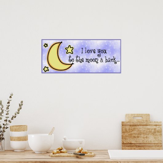Moon & Terug afdrukken Poster (Keuken)