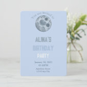 Moon thema verjaardagsuitnodiging kaart (Staand voorkant)