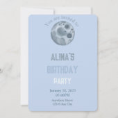 Moon thema verjaardagsuitnodiging kaart (Voorkant)