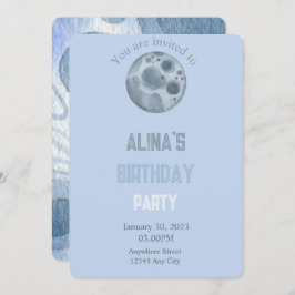 Moon thema verjaardagsuitnodiging kaart