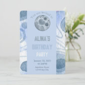 Moon thema verjaardagsuitnodiging kaart (Staand voorkant)