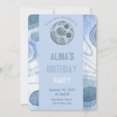 Moon thema verjaardagsuitnodiging kaart (Voorkant)