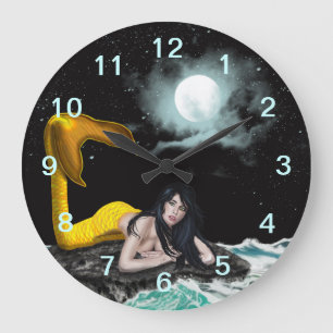 Moon Tide Mermaid Wall klok
