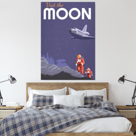 Moon Travel Canvas Afdruk (Insitu (Slaapkamer))