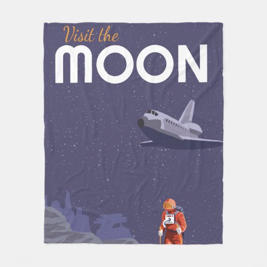 Moon Travel Fleece Deken (Voorkant)