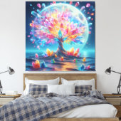 Moon Tree Canvas Afdruk (Insitu (Slaapkamer))