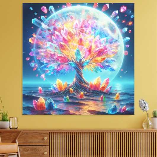 Moon Tree Canvas Afdruk (Insitu (Woonkamer))