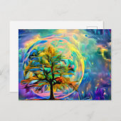 Moon Tree Meadow GEPERSONALISEERDE Notecard EIGEN Briefkaart (Voorkant / Achterkant)