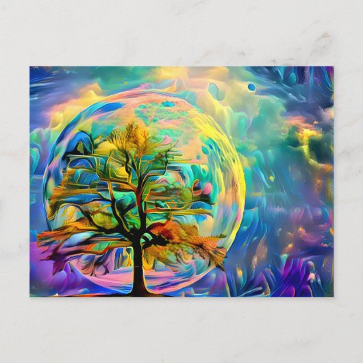 Moon Tree Meadow GEPERSONALISEERDE Notecard EIGEN Briefkaart (Voorkant)