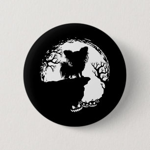 Moon Tree Pumpkin Mountain Ongelooflijk Papillion  Ronde Button 5,7 Cm