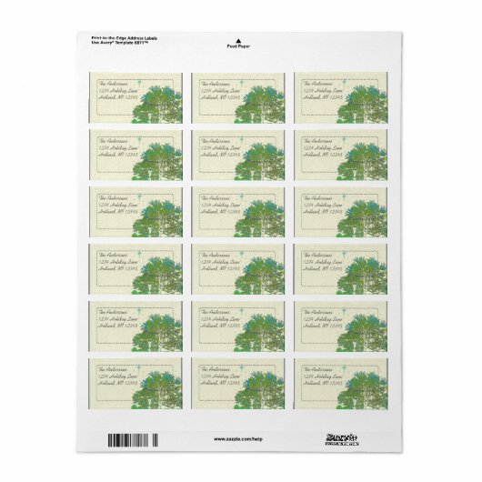 Moon Tree Stars Return-adres Etiket (Full Sheet)