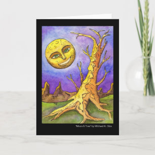 Moon & Tree-Wenskaart Kaart