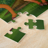 Moon Trees Deer Familie in het Nacht Bos Legpuzzel (Zijkant)