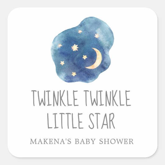 Moon Twinkle Twinkle Little Star Favor Sticker (Voorkant)