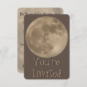 Moon-uitnodigingen persoonlijke Full Moon RSVP-kaa Kaart (Voorkant / Achterkant)