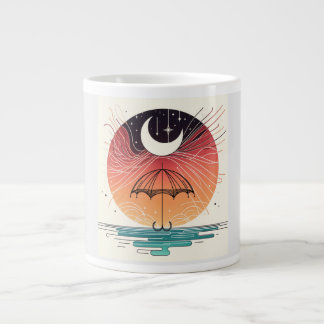 Moon & Umbrella Surreal Boho Line Grote Koffiekop