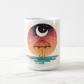 Moon & Umbrella Surreal Boho Line Koffiemok (Center)