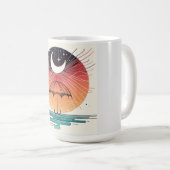 Moon & Umbrella Surreal Boho Line Koffiemok (Voorkant rechts)