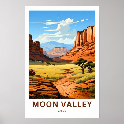 Moon Valley Chile Reisprint Poster (Voorkant)