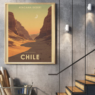 Moon Valley Magic – Vintage Atacama-woestijn Poster