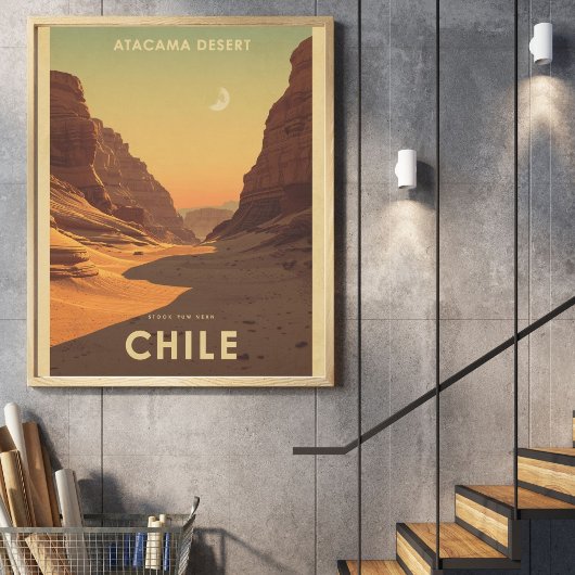 Moon Valley Magic – Vintage Atacama-woestijn  Poster