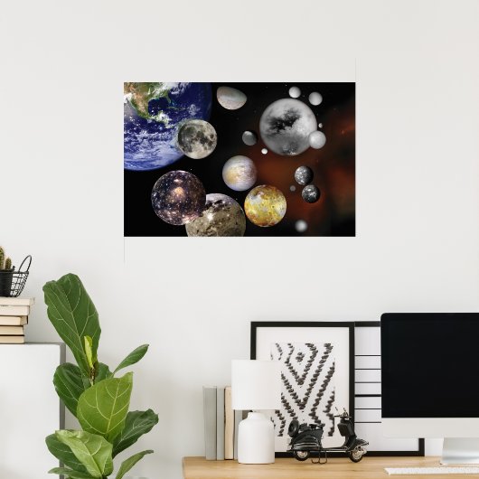 Moon van het zonnestelsel poster (Thuiskantoor)