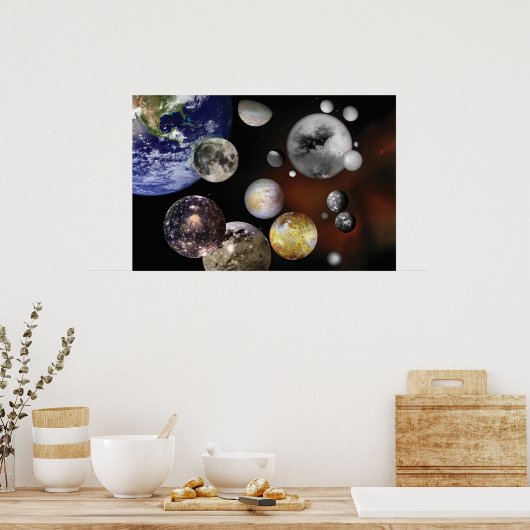 Moon van het zonnestelsel poster (Keuken)