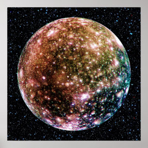 MOON VAN PLANET JUPITER: CALLISTO (Star Background Poster