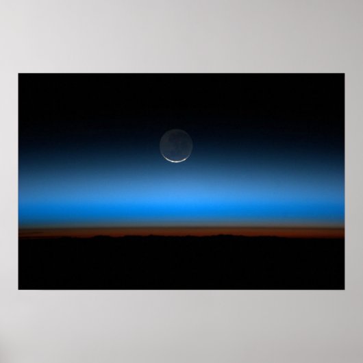 Moon vanaf spatie canvas afdrukken poster (Voorkant)