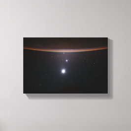 Moon, Venus, Jupiter & Earth (ISS) (NASA) (Space) Canvas Afdruk