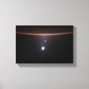 Moon, Venus, Jupiter & Earth (ISS) (NASA) (Space) Canvas Afdruk