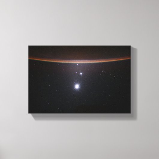 Moon, Venus, Jupiter & Earth (ISS) (NASA) (Space) Canvas Afdruk (Voorkant)