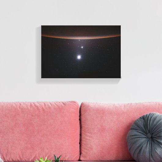 Moon, Venus, Jupiter & Earth (ISS) (NASA) (Space) Canvas Afdruk (Insitu (Woonkamer))